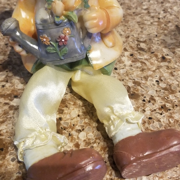 2 Shelf Sitting EASTER BUNNIES w Dangle Legs - Picture 8 of 16